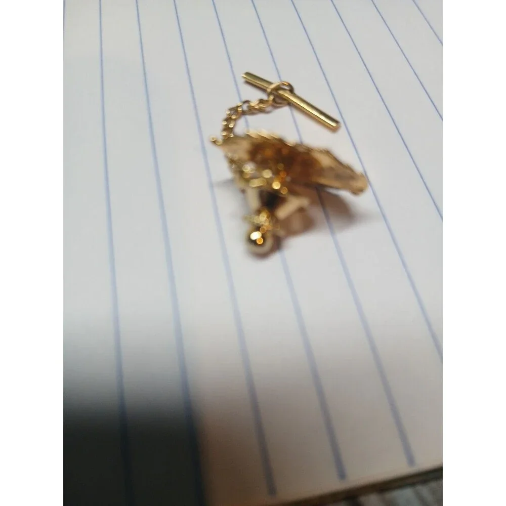 Leaf Tie Tack Pin Goldtone
